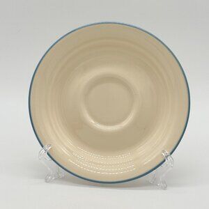 Corelle Symphony Saucer 6" Beige With Blue Trim Vintage Replacement Dish Plate